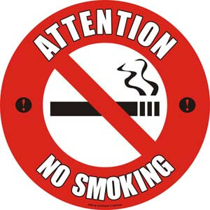 EWM08 Attention No Smoking Floor Sign