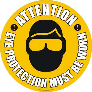 EWM11 Attention Eye Protection Must Be Worn Floor Sign