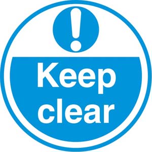 FLS18 Keep Clear Floor Sign - Blue