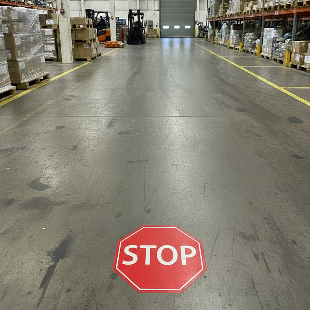 Floor-Signs-Stop-In-Warehouse