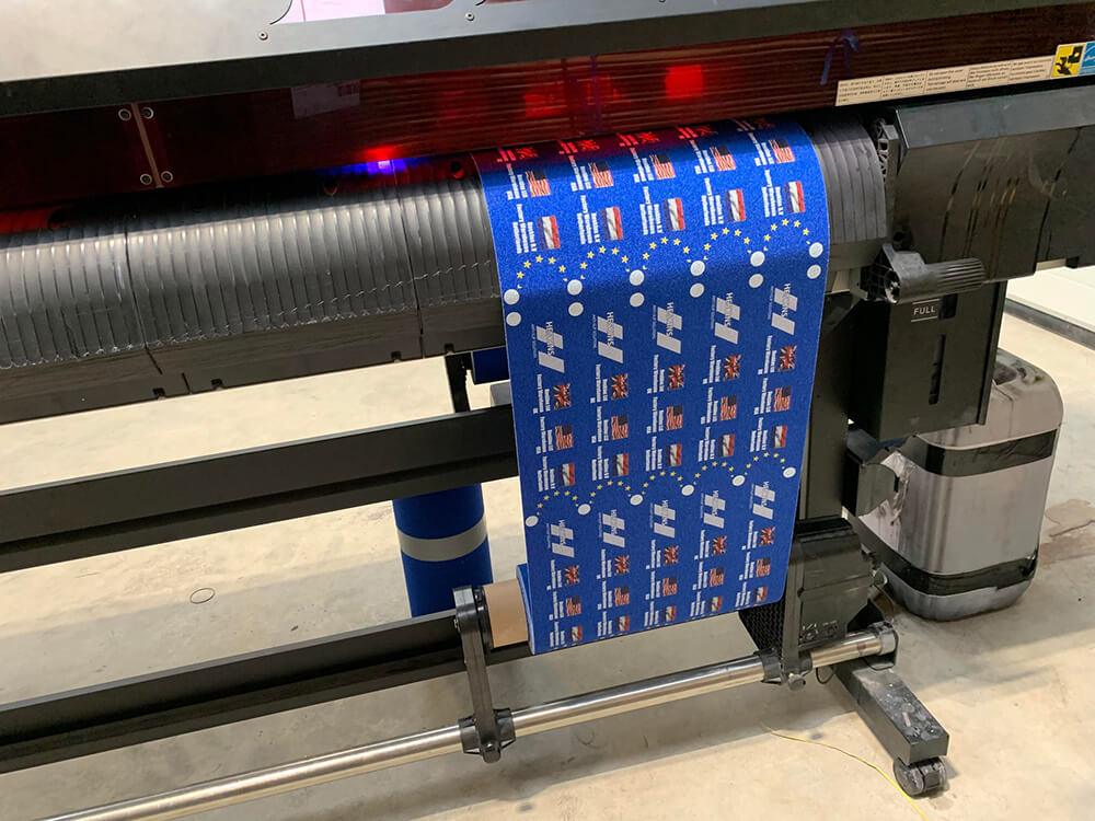 Heskins Branded Safety Tape Being Printed