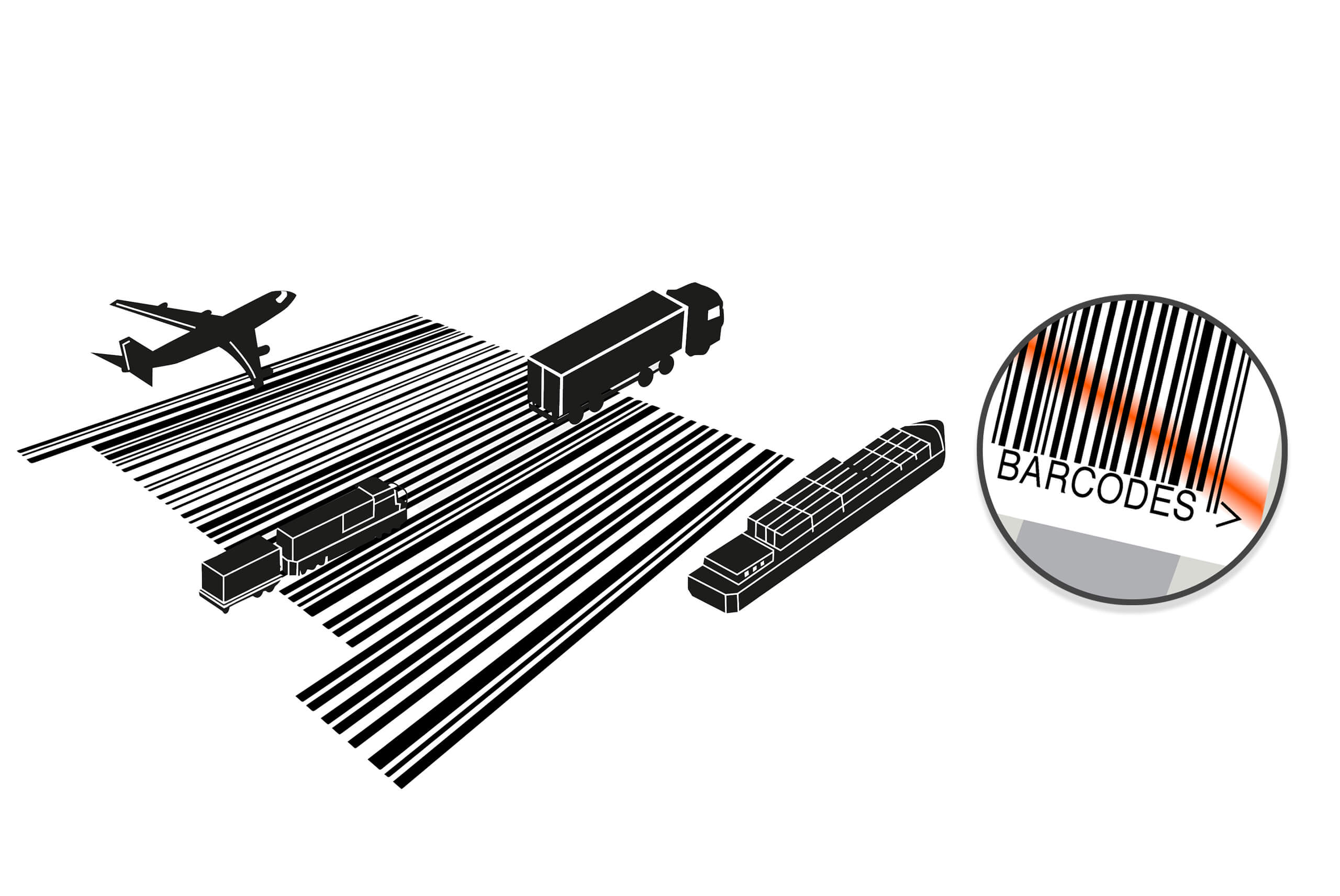 International Barcodes with Shipping and Delivery Trucks with Graphic (2)